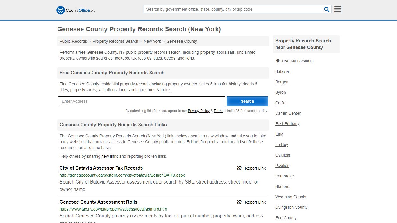 Property Records Search - Genesee County, NY (Assessments ...